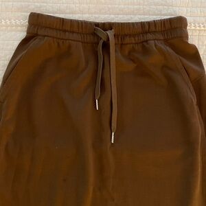 Rich Brown Knit Midi Skirt